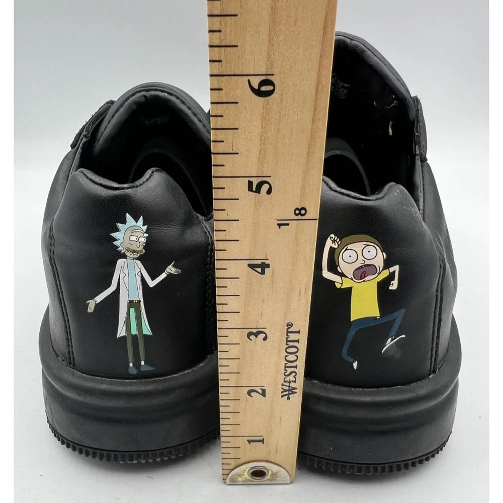 Rick and Morty Bershka Sneakers EU 43 Black Low Top Shoes No Laces Mens Casual